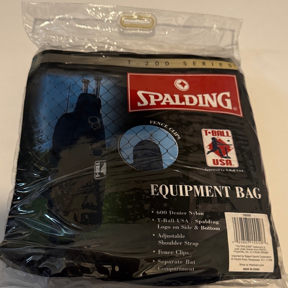 New Spalding T-200 Series EQUIPMENT BAG T-Ball USA Denier Nylon